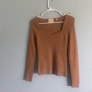 Elie Tahari Tan Ribbed Knitwear